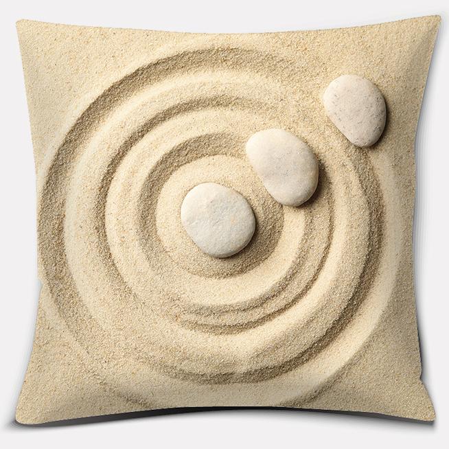 Buddha Zen Stone Flower Series Pillow Gift Home Office Decoration Bedroom Sofa Car Cushion Cover 45x45cm40x40cm