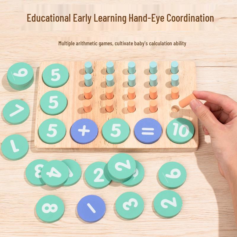 Children's Early Education Arithmetic Board with Large Particle Building Blocks