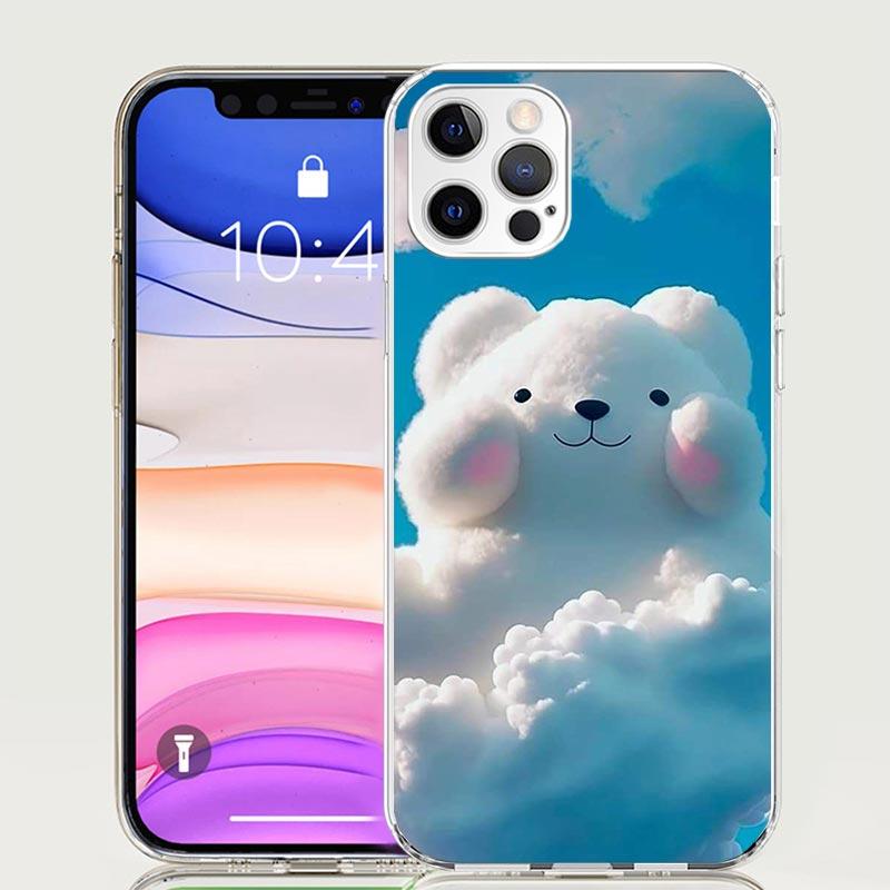 Sunny Clouds Teddy Bear Phone Case for Apple iPhone 17 Air 16 15 Plus 14 + 13 Mini 12 11 Pro Max 7 8 SE 16Max Soft Shell Cover C