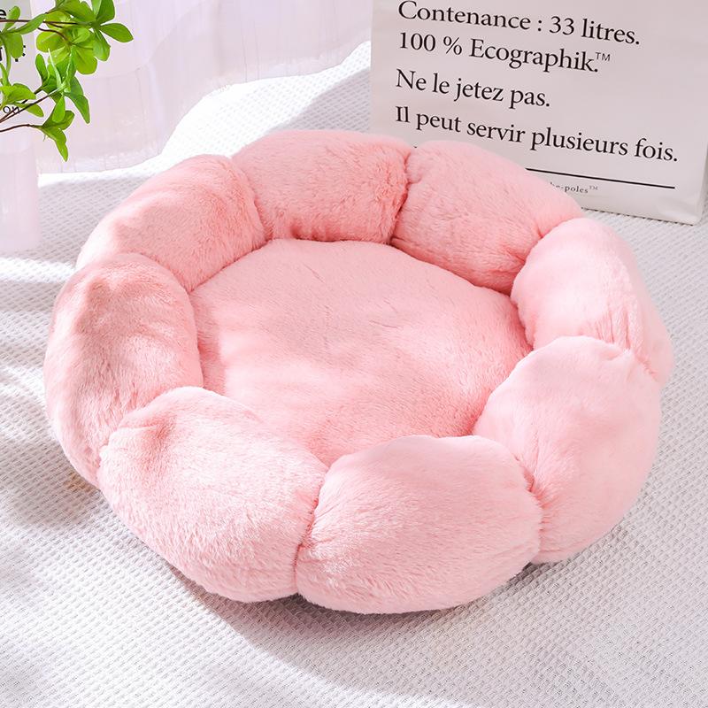 Flower Cat Nest Autumn and Winter Dog Nest Teddy Closed Cat Nest Winter Warm Pet Supplies
