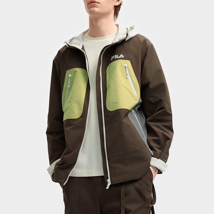 FILA Original Fashion Personality Trendy Retro Classic Casual Versatile Comfortable Loose Hooded Woven Letter Brand Logo Jacket F11M539709FBN