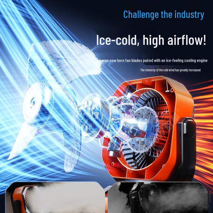 Portable Outdoor Camping Fan with Long-Lasting Battery - Oscillating Electric Fan for Fishing & Camping