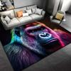 Colorful Gorilla Face Rug for Bold Interior Design - Vibrant Wildlife Art Floor Mat, Statement Piece for Living Spaces