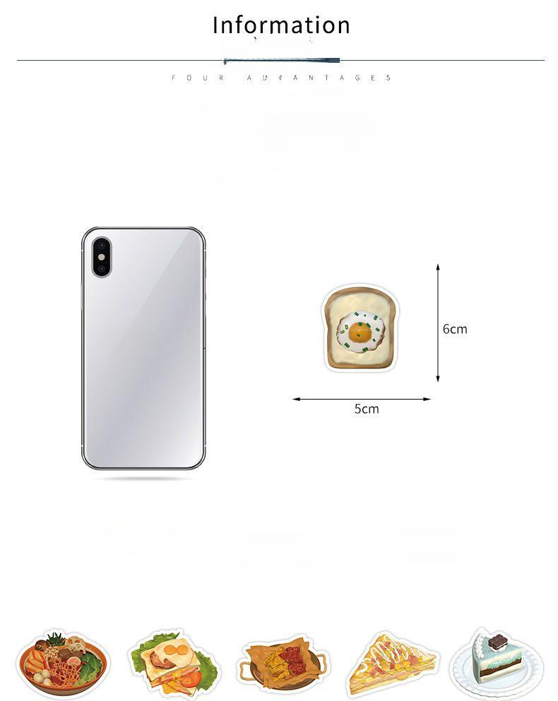 58ks vodotěsných nálepek na potraviny pro zdobení pouzder na notebooky a telefony