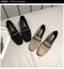 Fashion 2025 Autumn Winter Women Loafers Low Heels Boat Shoes Square Toe Dress Shoes Chain Faux Suede Plush Warm Ladies Shoes Plus Size