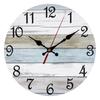 10 Inch Rustic Wooden Wall Clock Easy Installation Battery Operated Round Easy to Read Silent No Ticking Clock Kitchen Living Room Bathroom Farmhouse