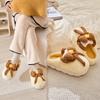 Bow Cotton Slippers New Four Seasons Indoor Floor Non-slip External Wear Warm and Comfortable Cotton Shoes Winter