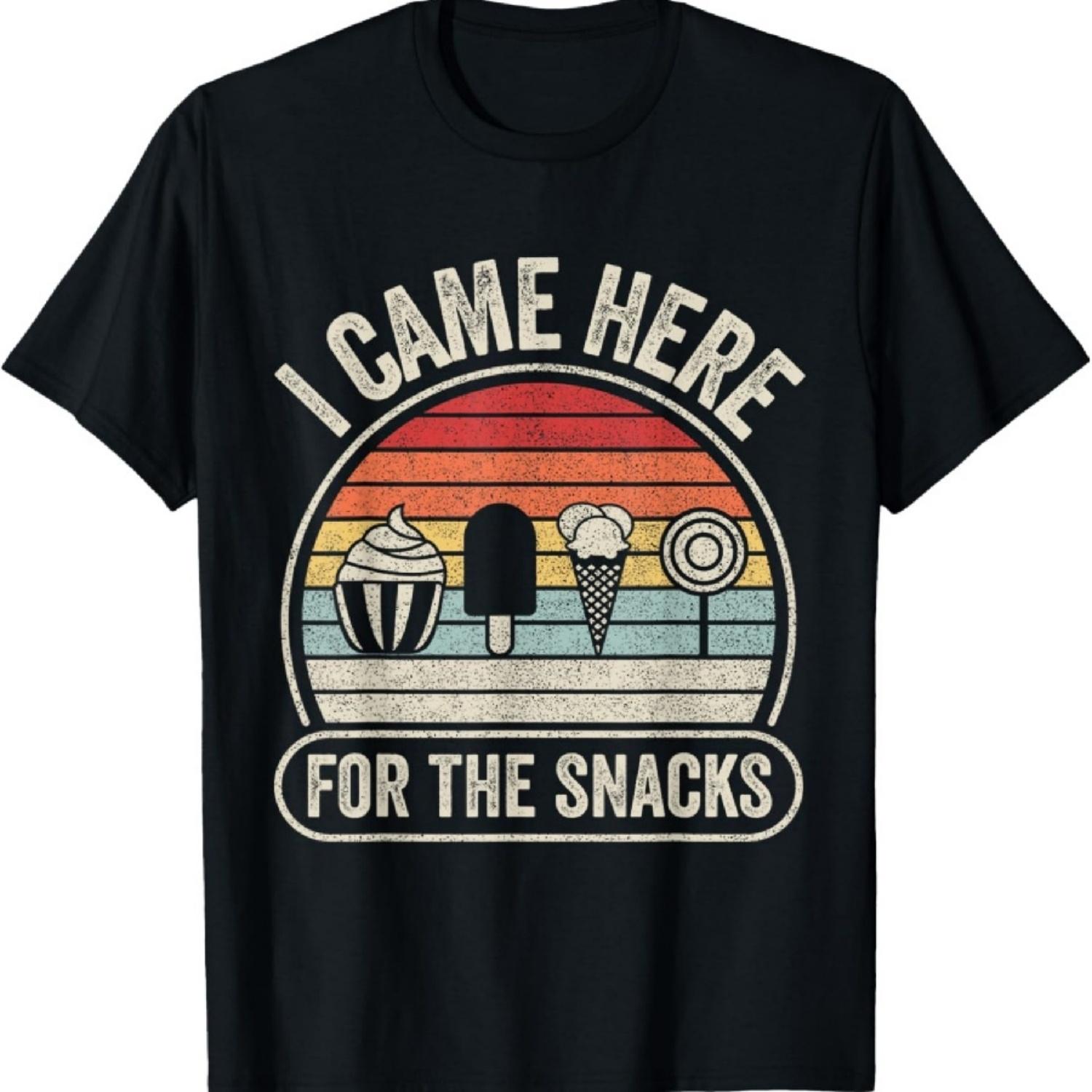 

Retro Vintage I Came Here For The Snacks Snacks Foodie T-Shirt XXXXXL чорний