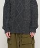 CARGOBROS Semi-Over Cable Mock Neck Knit (Charcoal)