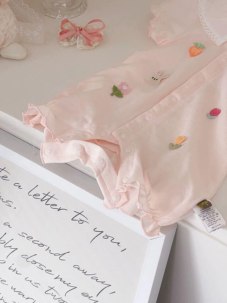 2025 Summer New Baby Girl Short Sleeve Romper - Sweet & Cute Outfit