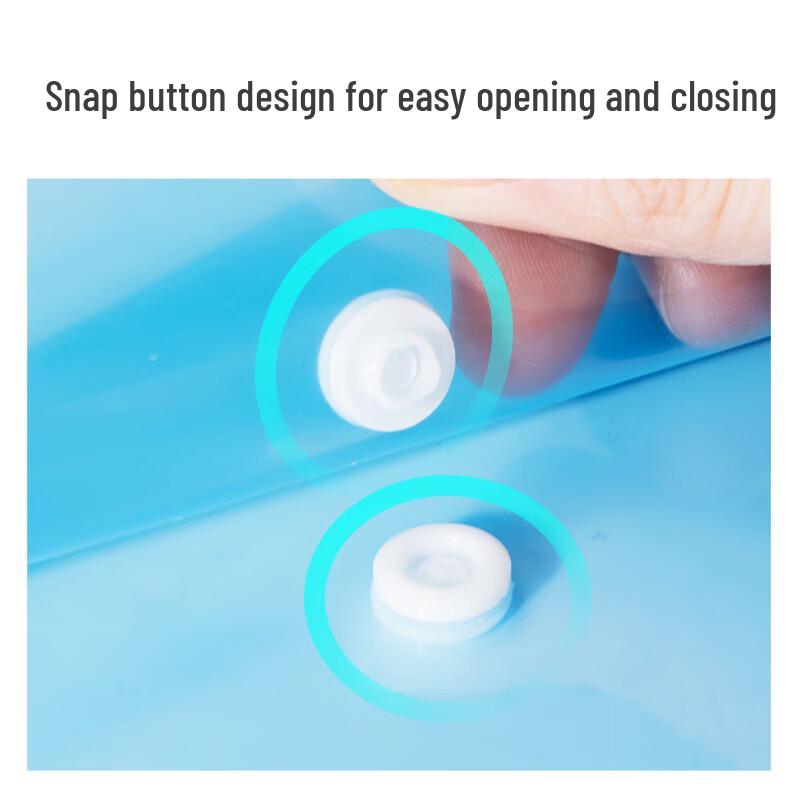 Deli 8308 A4 Transparent Snap Button Document Folder