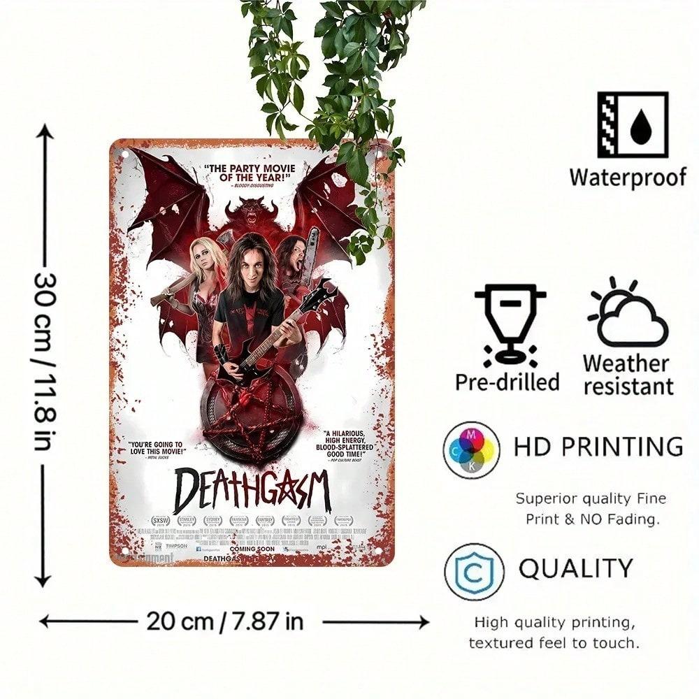 Vintage Deathgasm Metallplåtskylt Retro Väggkonst Hembarinredning Garage Man Cave