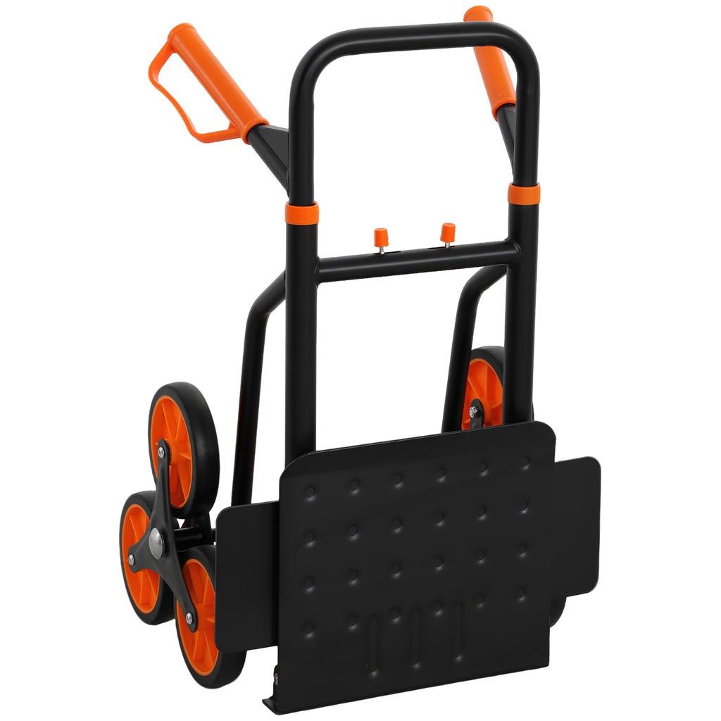 Six-Wheel Folding Sack Barrow Trolley - Black/Orange