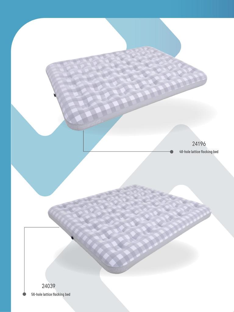 JILONG Double Size Inflatable Air Mattress with Flocked Surface for Home and Outdoor Use