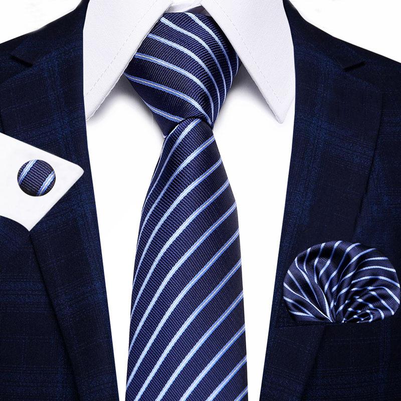 Men'S Business Tie Set, Tie Bow Tie Pocket Towel Cufflinks 3-Piece Set