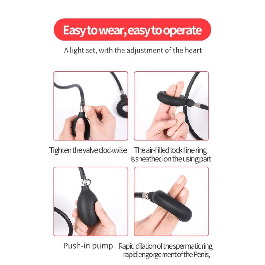 Aufblasbarer Penisring, erweiterbarer Penisring, BDSM-Spielzeug, Sexprodukte für männliche Masturbation, Peniserektion, Penisvergrößerungspumpe