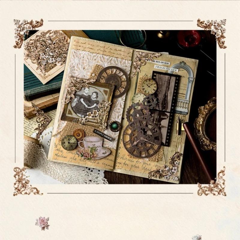 20pcs Vintage Corner Stickers European Style Flower Lace Hollow Materials Scrapbooking Deco Junk Journal Stationery Supplies