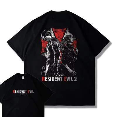 Classic Horror Game Print Short-sleeved Harajuku Y2k Top Sporty High Street T-shirt Casual Loose Streetwear Unisex