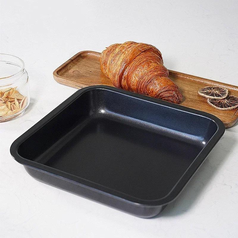 9 Inch Square Baking Tray Non-Stick Carbon Steel Toast Plate Cake Bread Baguette Oven Bakeware Pie Pizza Cake Mold Baking Pan