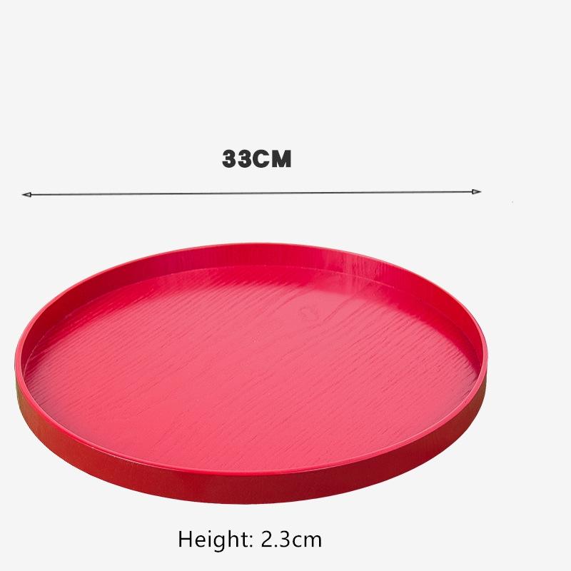 Round Wooden Pallet, Multifunctional Storage Plate, Tea Tray,Food, Bread Pan, Household Kitchen Supplies, Black, Brown, 21-37cm