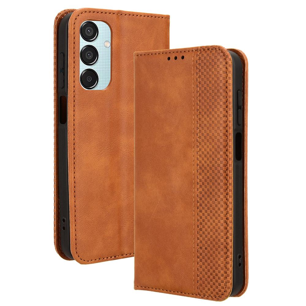 For Samsung Galaxy F15 5G/M15 5G Case Vintage PU Leather Folio Phone Cover with Cash/Card Slots