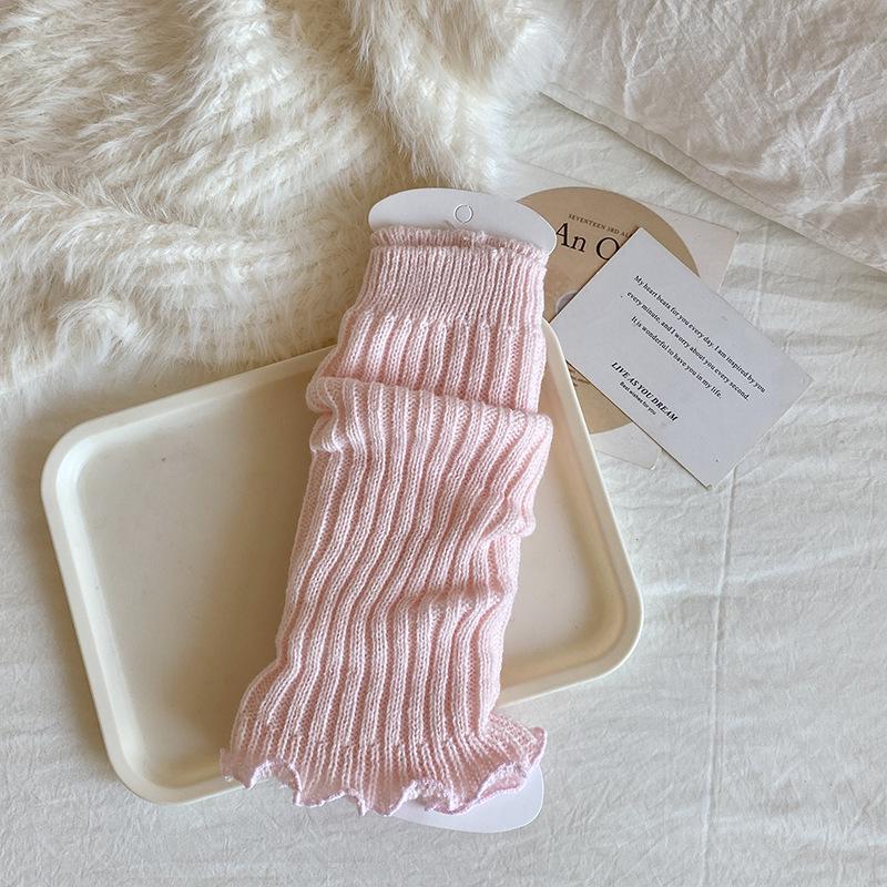 Girls' Angora Red Lace Knit Leg Warmers - Chunky Mid-Calf Socks for Spring, Autumn, and Winter