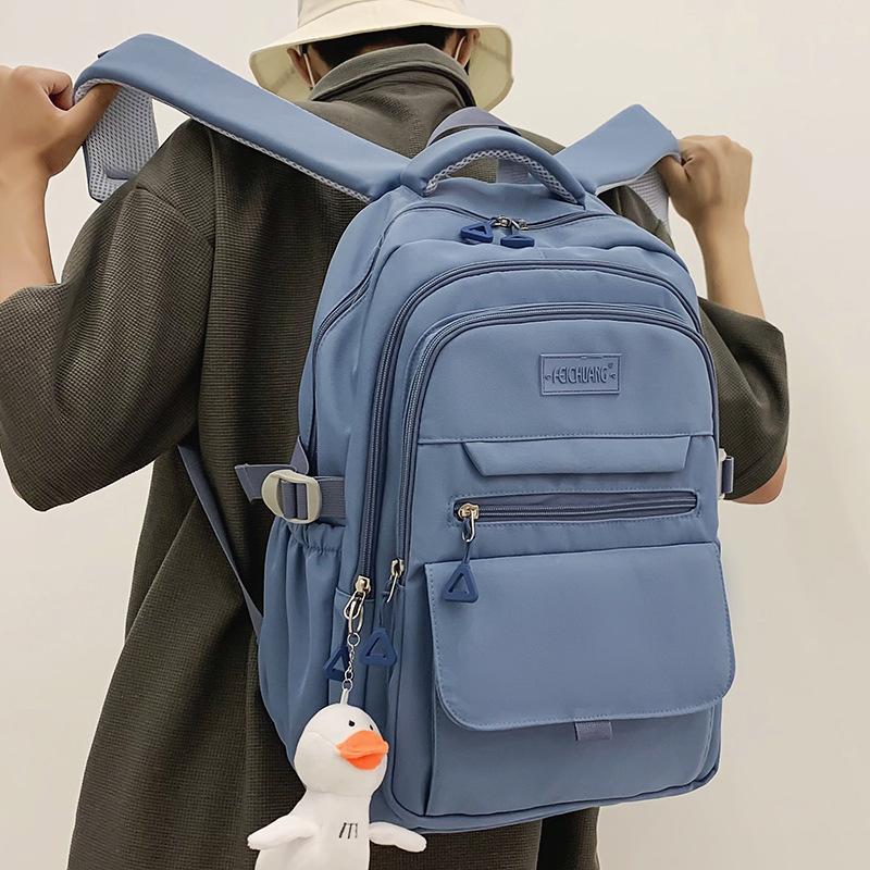 Children Elementary School Students  Female Junior High School Students  Solid Color Male Backpacks  High School Students  Large Capacity Backpacks