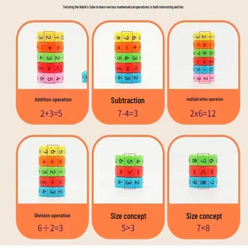 Magnetic Rotating Magic Cube - Educational Toy for Children's Number Learning