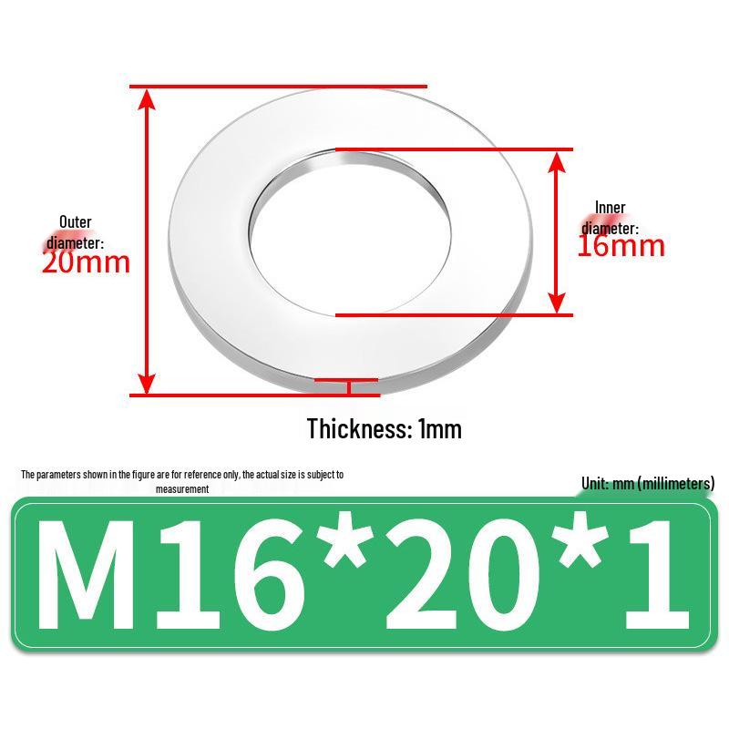 Jin Juntai Thick & Thin Stainless Steel Flat Washer, Round M10-M36