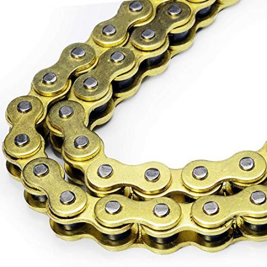WEIMALL SFR Motorcycle Chain Chain, Gold, Non-Sealed, 520-120L Compatible, Maintenance/Replacement, Two-Wheeler/Motorcycle