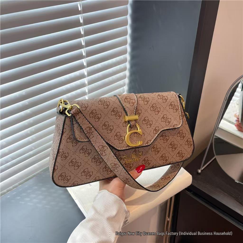 Trendy Dámská High-End Potisk Podpažní Crossbody Kabelka - Všestranná a Populární Niche Ramenní Kabelka 25.