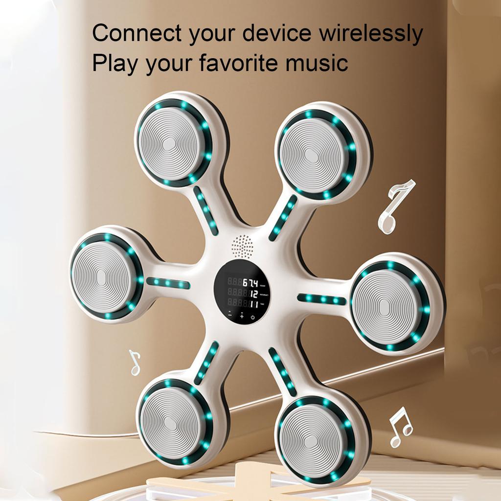 Music Boxing Machine Wall Mounted Smart Bluetooth Music Boxing Trainer Electronic Boxing Target Workout Punching Equipment for Home Indoor Gym
