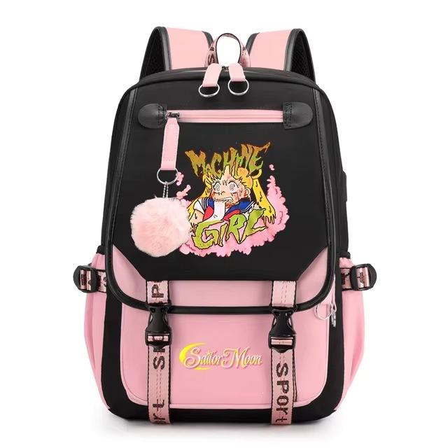 Sailor Moon Cartoon Casual Backpack Youth Girl Student School Bag Gift Cartoon Cute Backpack