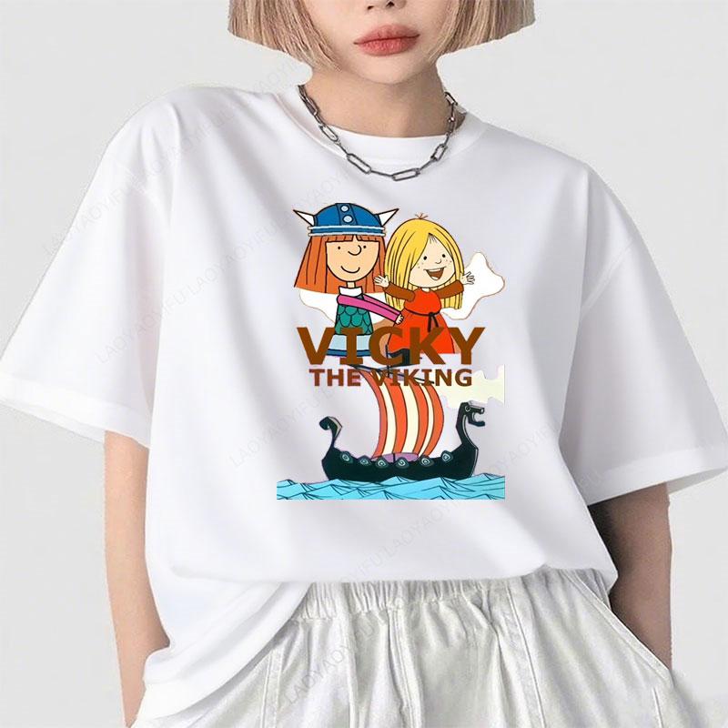 Wickie Und Die Starken Mnner Shirt Vicky The Viking Y2k Unisex Clothing Cheap Material Polyester Short Sleeve Printed Tee