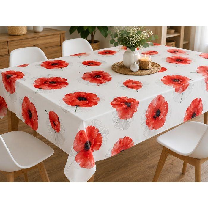 Nappe Toile cirée au mètre Coquelicot