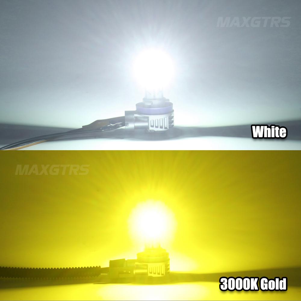 MAXGTRS 2X H11 H9 H8 LED Fog Lamp Canbus No Error H10 9005 9006 H16JP HB3 HB4 Bulb 6500K 3000K Daytime Running Light