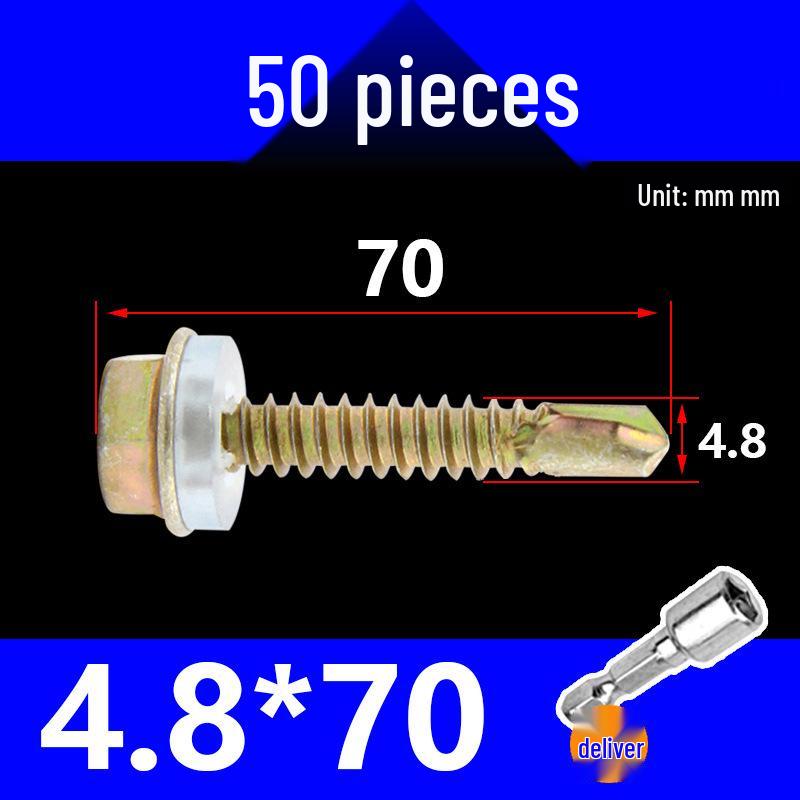 KI9S Stainless Steel Self-Drilling Hex Screw for Tile & Iron, M4