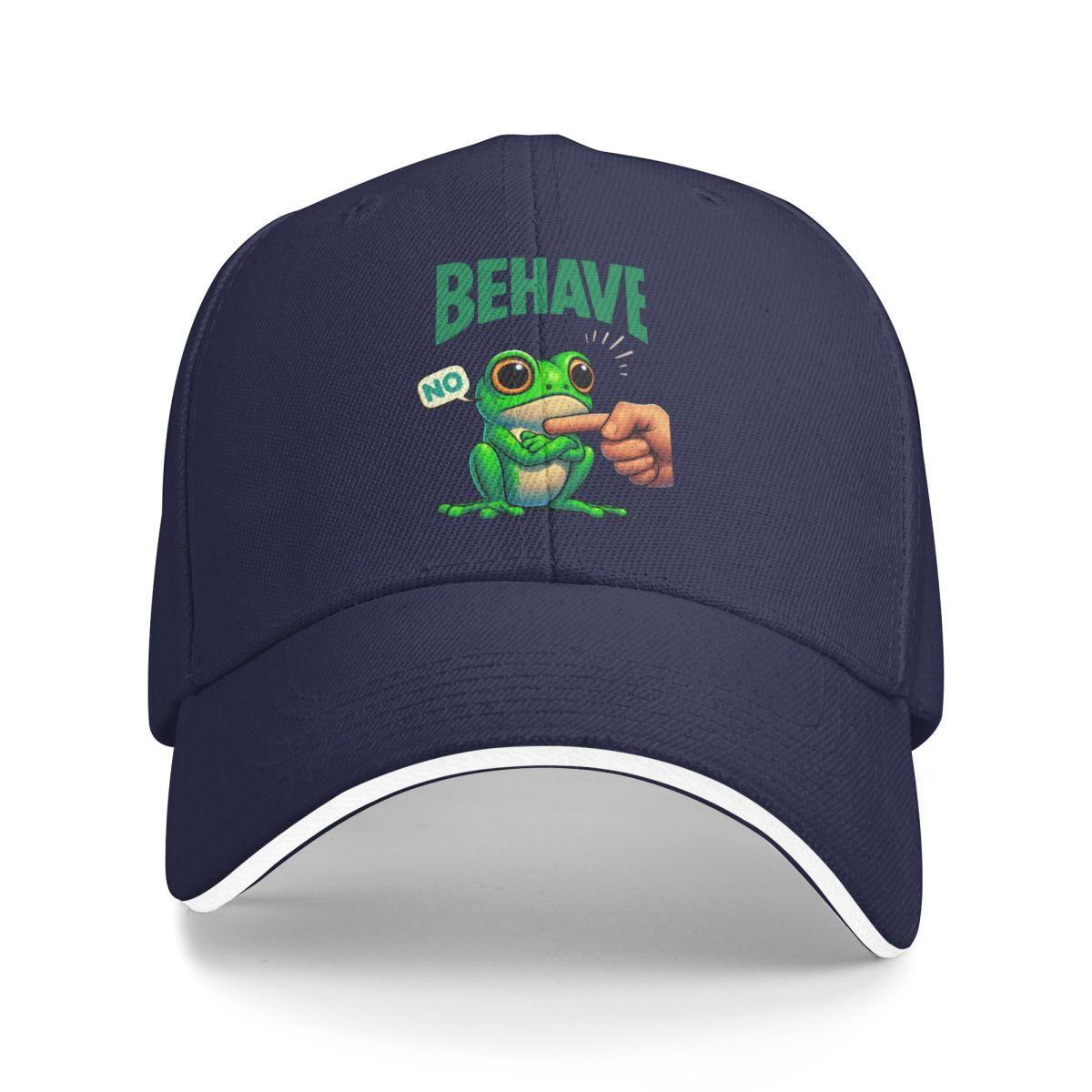 

Baseball Caps Dishonest Frog Fun Frog Meme Behave No Cartoon Design Customized Unisex Sport Summer Hats One Size