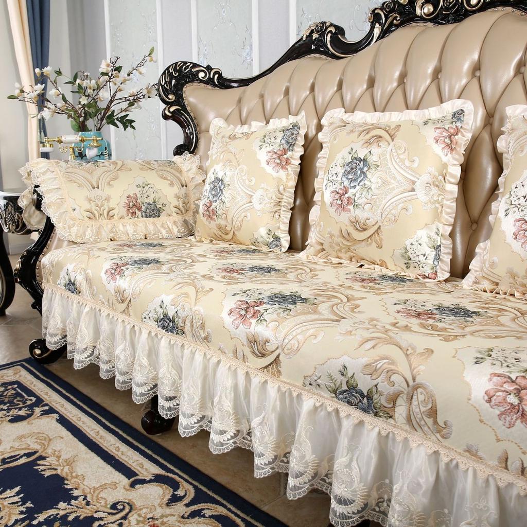European Sofa Cushion, Seat Cushion, French Four-Season Universal Light Luxury, American Retro Sofa Cover Towel