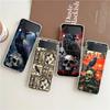 Phone Cover For Samsung Galaxy Z Flip 7 6 5 4 Case Transparent For Samsung Z Flip 3 Hard PC Foldable Shell Raven Crow Skull Bags