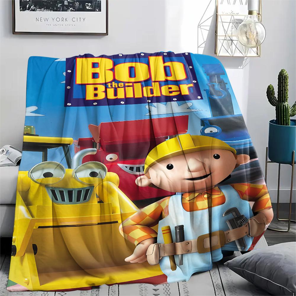 1 Stück Bob der Baumeister Aufdruck Flanelldecke, Hohe Qualität für alle Jahreszeiten, Heimdekoration, Wärme und Komfort, Perfekt für Weihnachtsgeschenke
