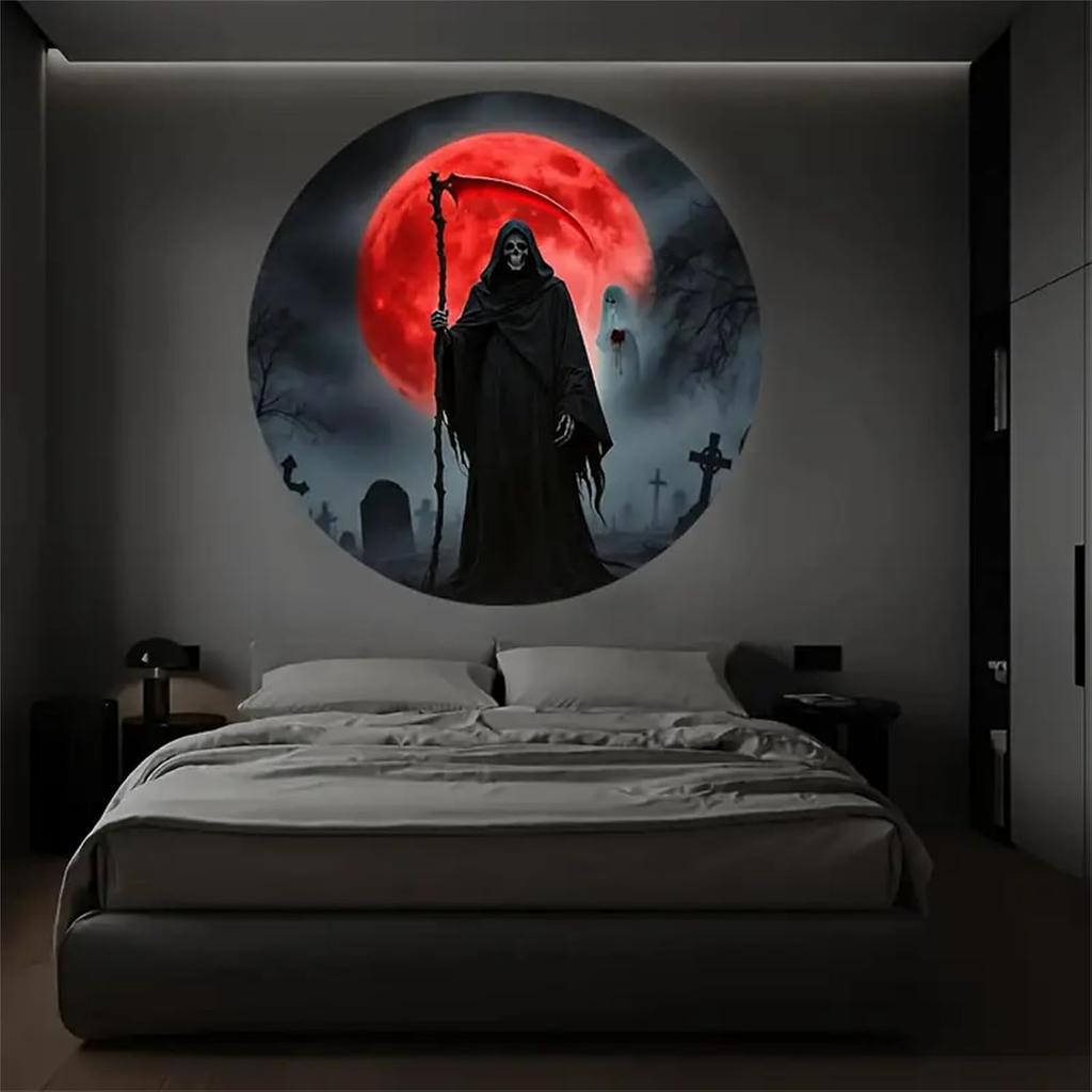 Halloween USB Projector Light Pumpkin Ghost Skull LED Night Light Switchable Pattern Halloween Decor Light for Room Ceiling Wall