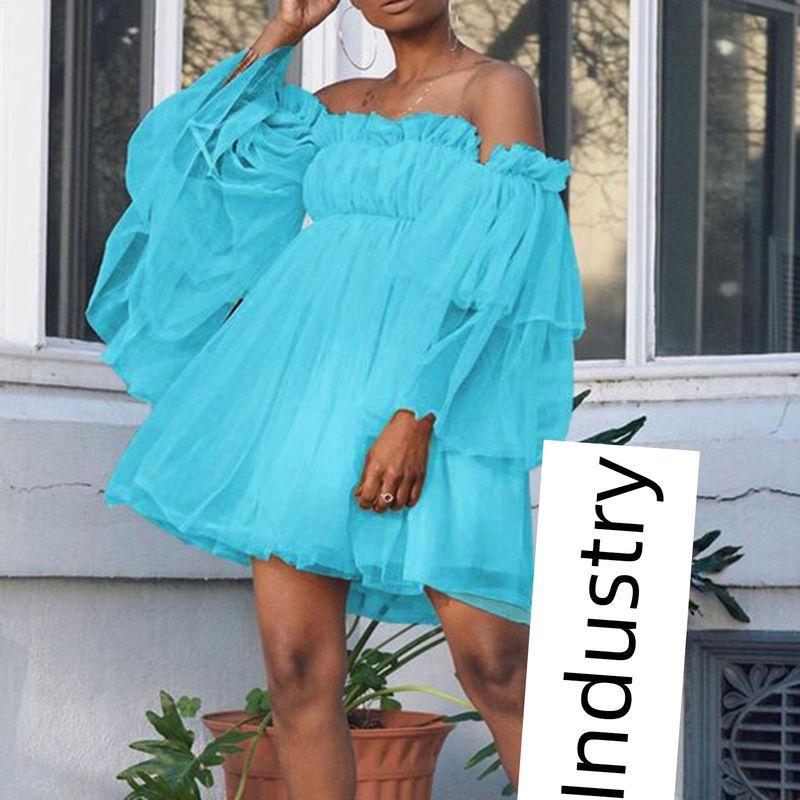 

High Waisted Suspender Dress for Women Women High Waist Sling Dress Blue XL