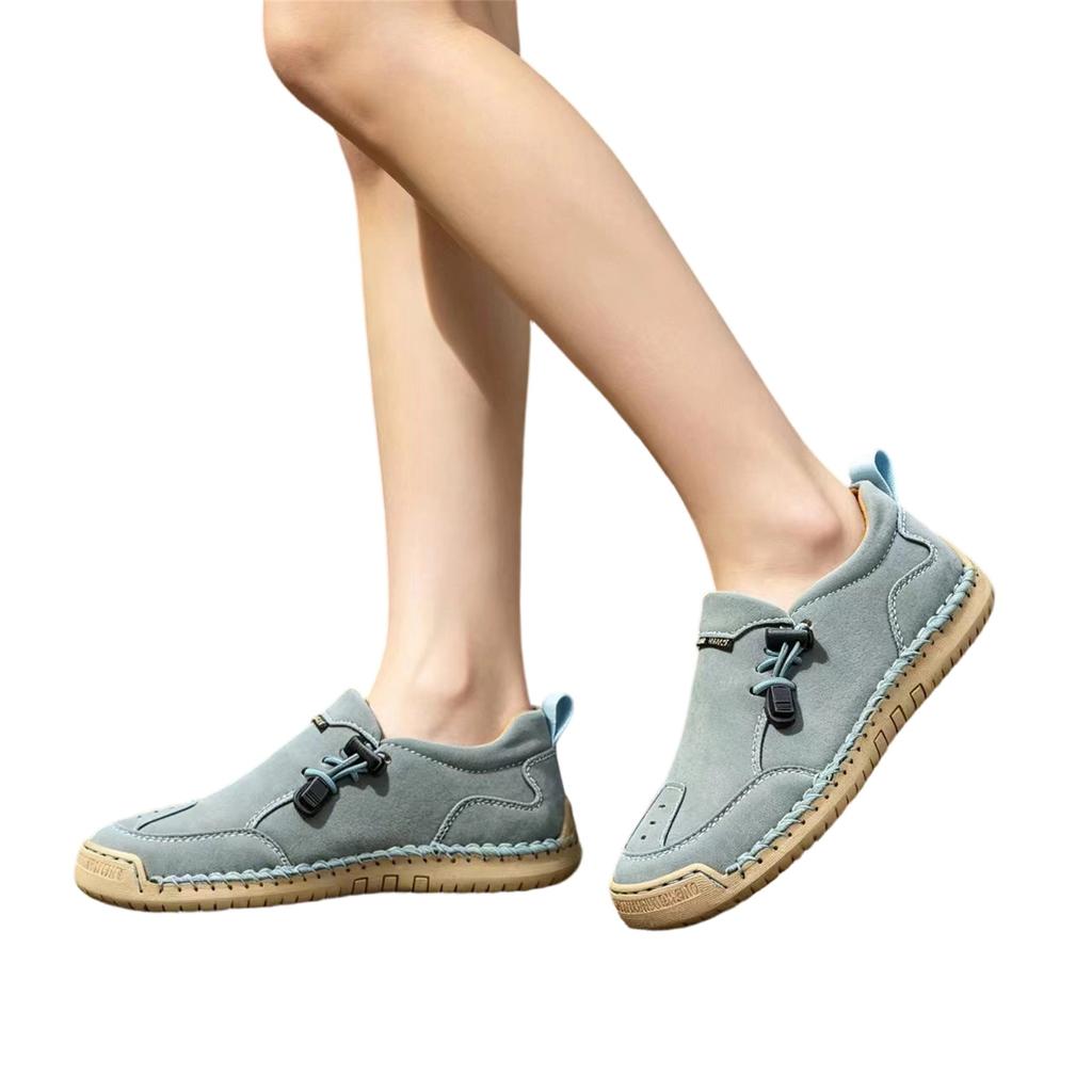 Casual Flat Round Toe Slip-On Shoes for Men and Women Lightweight Flexible Sole Comfortable Walking Shoes