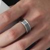New Vintage 8mm Black Pattern Ring for Men and Women