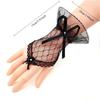 Mănuși Gotice Scurte Negre Femeie Harajuku Dantela Mireasă Nuntă Halloween Lolita Rochie Plasă Tifon Arc Manecă Manecă Fishnet