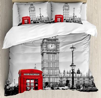 London Bedding Set Famous Telephone Booth and the Big Ben I 3pcs Duvet Cover Set Bed Set Quilt Cover Pillow Case Comforter Cover