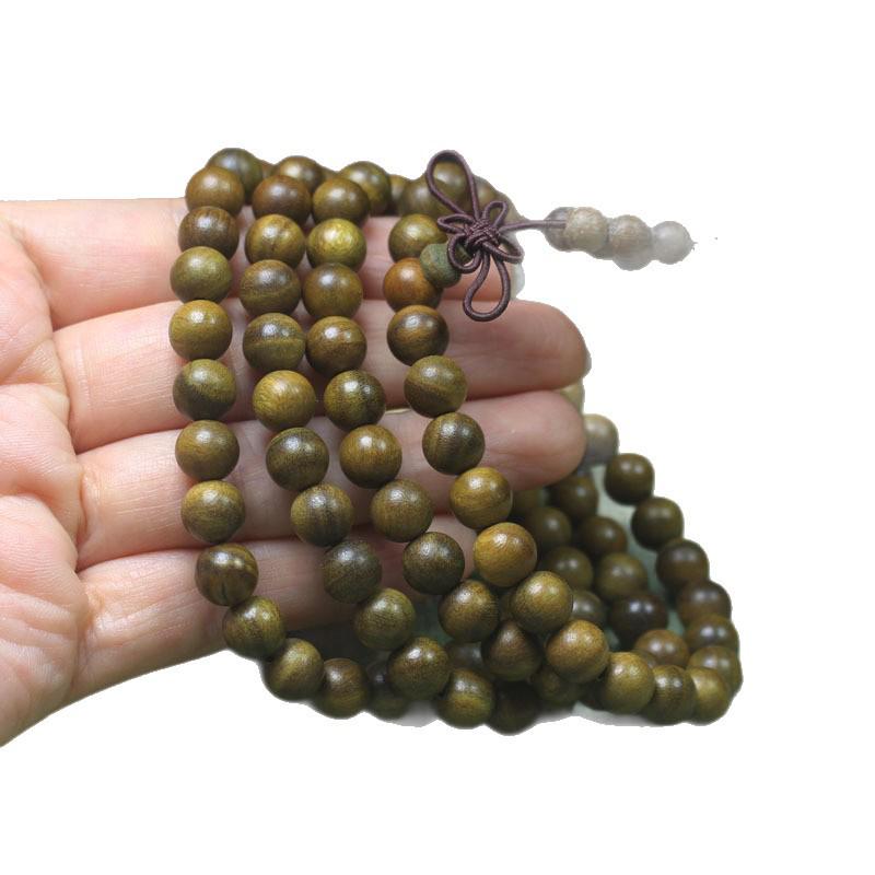 Argentina Green Sandalwood Beaded Bracelet: 8mm Buddhist Rosary for Men & Women