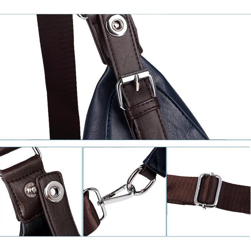 PU-Leder-Herren-Brusttasche, multifunktionale Einzelgurt-Anti-Diebstahl-Brusttasche mit verstellbarem Schultergurt, Messenger-Tasche