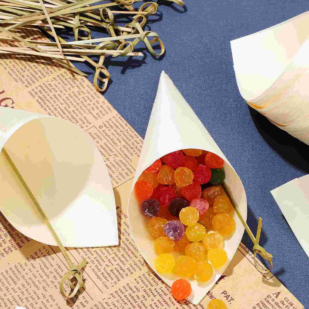 100 Stück Charcuterie-Zubehör Bambusstäbchen Getränke Knoten-Spieße Zahnstocher Party-Food-Sticks Holzprodukt